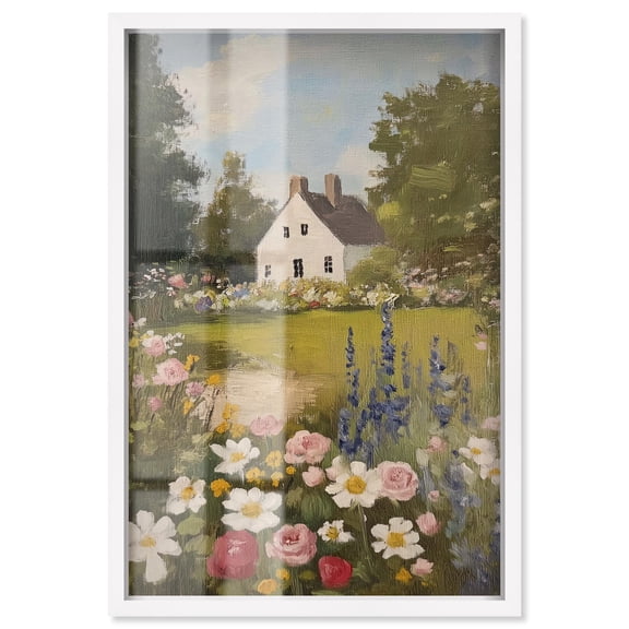 Floral Farmhouse I Shadowbox Print Nature Wall Decor by Art Remedy, White Frame, 10 x 15