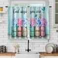 thumbnail image 1 of Floral Farmhouse Kitchen Curtains - Vintage Wooden Barn Short Cafe Curtains for Living Room Bedroom Decor Rustic Flower Tier Curtains Rod Pocket Window Drapes 24 Inches Length 2 Panel Set, 1 of 5
