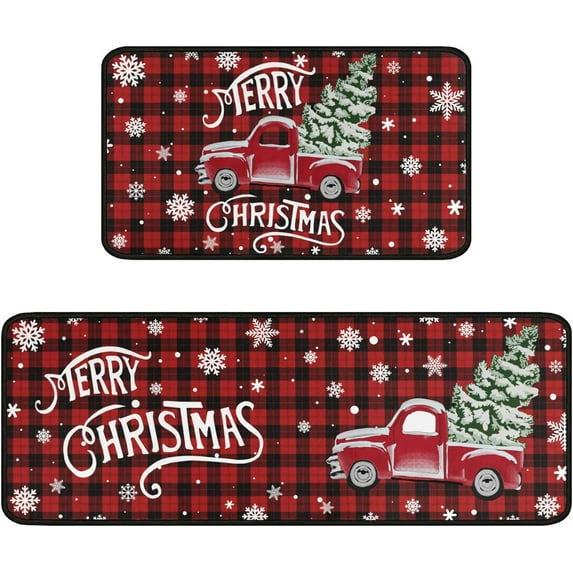 Floral Farmhouse Kitchen Rugs Set 2 Piece Colorful Spring/Summer Flowers Decorative Rugs for Kitchen Low-Profile Floor Mats Decorations for Home Kitchen (17"x48"+17"x24")