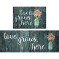 thumbnail image 1 of Floral Farmhouse Kitchen Rugs Set 2 Piece Colorful Spring/Summer Flowers Decorative Rugs for Kitchen Low-Profile Floor Mats Decorations for Home Kitchen (17"x48"+17"x24" Love Grows Here), 1 of 6