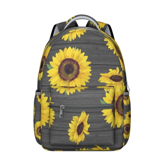 "Floral Fashion Backpack with Sunflower & Wildflower Design for Women & Girls - Large Capacity Waterproof School Bag for College Students, Laptop Compartment, Ergonomic Shoulder Straps for Comfort"