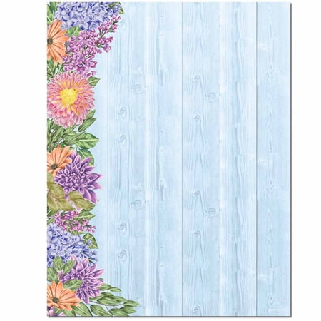 Floral Fence Letterhead Laser & Inkjet Printer Paper, 25 Sheets
