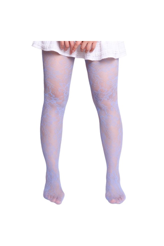 Floral Fishnet Lace Pantyhose Elegant Colorful Mesh Tights Stockings for Women
