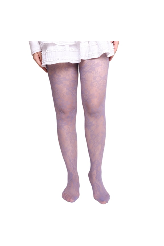 Floral Fishnet Lace Pantyhose Elegant Colorful Mesh Tights Stockings for Women