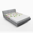 thumbnail image 1 of Ambesonne Floral Fitted Sheet, Branch with Flowers, Queen Size, Pink Green, 1 of 2
