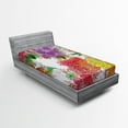 thumbnail image 1 of Ambesonne Floral Fitted Sheet, Watercolor Style Botany Herb, Twin XL Size, Multicolor, 1 of 2