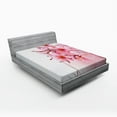 thumbnail image 1 of Floral Fitted Sheet, Cherry Blossom Petals Spring Season Florets in Soft Pastel Tones Art Print, Soft Decorative Fabric Bedding, Full Size, Pale Pink White, by Ambesonne, 1 of 2