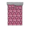 thumbnail image 1 of Floral Fitted Sheet & Pillow Sham Set, Bold Close Up Roses Petals Spring Blooming Flower Romantic Aura Theme Artwork, Decorative Printed 3 Piece Bedding Decor, Calking, Pink and Plum, by Ambesonne, 1 of 2
