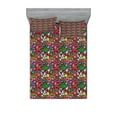 thumbnail image 1 of Floral Fitted Sheet & Pillow Sham Set, Colorful Spring Wildflowers Demonstration with Asters Chamomiles and Fern Leaves, Decorative Printed 6 Piece Bedding Decor Set, King, Multicolor, by Ambesonne, 1 of 3