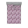thumbnail image 1 of Floral Fitted Sheet & Pillow Sham Set, Continuous Hand Drawn Like Botanical Flower Sketch Pattern on Pinky Back, Decorative Printed 3 Piece Bedding Decor, Calking, Pale Fuchsia Soft Blue, by Ambesonne, 1 of 2