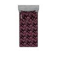 thumbnail image 1 of Floral Fitted Sheet & Pillow Sham Set, Fall Season Leaves and Flowers Gloomy Vintage Petals Repeated Artwork, Decorative Printed 2 Piece Bedding Decor, Twinxl, Dark Purple and Mauve, by Ambesonne, 1 of 1