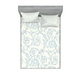 thumbnail image 1 of Floral Fitted Sheet & Pillow Sham Set, Flower Orchids Bohemian Style Vintage Petals Vines Pattern French Country Style, Decorative Printed 6 Piece Bedding Decor Set, Calking, Cream Blue, by Ambesonne, 1 of 3