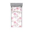 thumbnail image 1 of Floral Fitted Sheet & Pillow Sham Set, Soft Floral Garden with Tender Watercolor Flowers and Leaves Print, Decorative Printed 2 Piece Bedding Decor, Twin, Pastel Pink and Sage Green, by Ambesonne, 1 of 2