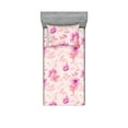 thumbnail image 1 of Floral Fitted Sheet & Pillow Sham Set, Spring Vibes Pastel Drawn Like Blossom Pattern With Leaves on Pinky Back, Decorative Printed 2 Piece Bedding Decor, Twinxl, Blush Rose and Beige, by Ambesonne, 1 of 1
