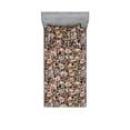 thumbnail image 1 of Floral Fitted Sheet & Pillow Sham Set, Wild Nature Themed Digital Illustrated Rose Pattern With Leopard Skin Ornament, Decorative Printed 2 Piece Bedding Decor, Twin, Rose Warm Taupe, by Ambesonne, 1 of 2