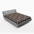 thumbnail image 1 of Ambesonne Floral Fitted Sheet, Blooms Leaves Branches, Queen Size, White Peach Taupe, 1 of 2