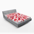 thumbnail image 1 of Floral Fitted Sheet, Watercolor Style Flower Buds Petals Nature Beauty Blossom Boho Flourish Print, Soft Decorative Fabric Bedding, Full Size, Ruby Red, by Ambesonne, 1 of 2