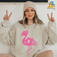 thumbnail image 1 of Floral Flamingo Sweatshirt, Pink Flamingo, Flamingo Lovers, Flamingo Party, Flamingo Gifts, Animal Lover Sweatshirt, Cute Women Sweatshirt SWEATSHIRT All Size S-5XL, 1 of 5