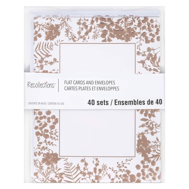 Floral Flat Cards &amp; Envelopes by Recollections™, 4.25" x 5.5" - Walmart.com