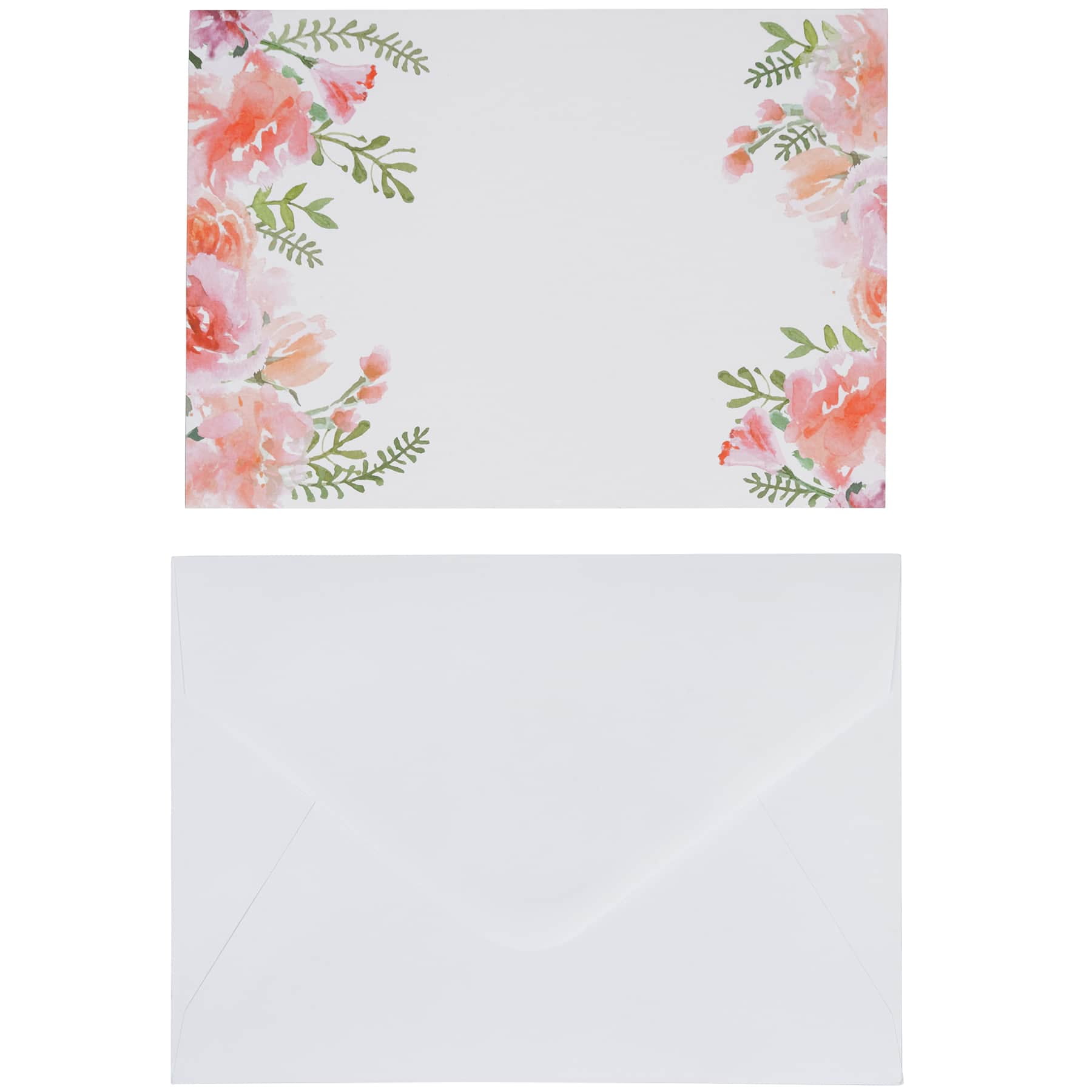 A7 Ivory Envelopes with Floral Liner for Wedding Invitations (5x7 in, 50 Pack)
