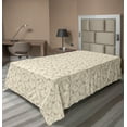 thumbnail image 1 of Ambesonne Floral Flat Bedding Sheet Soft Top Sheet, Blossom Silhouettes Creamy, Twin XL, Champagne Dark Tan, 1 of 1