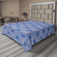 thumbnail image 1 of Ambesonne Floral Flat Sheet, Mandala Motifs with Leaves, California King, Violet Blue Pink, 1 of 1