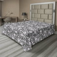 thumbnail image 1 of Floral Flat Sheet, Botanical Theme Flowers Pattern Violet Blossom Motifs Romantic Art, Soft Comfortable Top Sheet Decorative Bedding 1 Piece, 6 Sizes, Grey Lilac, by Ambesonne, 1 of 1