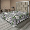 thumbnail image 1 of Ambesonne Floral Flat Bedding Sheet Soft Top Sheet, Botanical Garden Eucalyptus, California King, Lilac and Dark Sea Green, 1 of 1