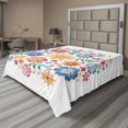 thumbnail image 1 of Ambesonne Floral Flat Sheet, Colorful Folk Flowers Circle, California King, Pale Orange Blush, 1 of 1