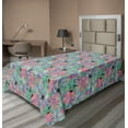 thumbnail image 1 of Ambesonne Floral Flat Bedding Sheet Soft Top Sheet, Psychedelic Jumble Flowers, Twin, Turquoise Blush and Eggshell, 1 of 1