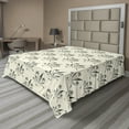 thumbnail image 1 of Floral Flat Sheet, Flourishing Flower Branches Leaves in Monochrome Layout Vintage Meadow Art, Soft Comfortable Top Sheet Decorative Bedding 1 Piece, 6 Sizes, Evergreen Eggshell, by Ambesonne, 1 of 1
