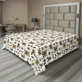 thumbnail image 1 of Floral Flat Sheet, Geometrical Interpretations of Leaves Tulips Flowers, Soft Comfortable Top Sheet Decorative Bedding 1 Piece, 6 Sizes, Fawn Multicolor, by Ambesonne, 1 of 1