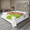 thumbnail image 1 of Floral Flat Sheet, Girl Silhouette in a Spring Concept Flying Birds Butterflies and Flowers, Soft Comfortable Top Sheet Decorative Bedding 1 Piece, 6 Sizes, Lime Green Multicolor, by Ambesonne, 1 of 1