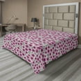 thumbnail image 1 of Ambesonne Floral Flat Sheet, Poppies Greyscale Leaves, Full Size, Pale Taupe and Pale Fuchsia, 1 of 1