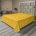 thumbnail image 1 of Floral Flat Sheet, Monochrome Strawberries and Flowers in Cheerful Summer Tones Pattern, Soft Comfortable Top Sheet Decorative Bedding 1 Piece, 6 Sizes, Dark Pink Earth Yellow, by Ambesonne, 1 of 1