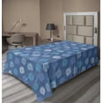 thumbnail image 1 of Floral Flat Sheet, Ornamental Repeated Flowers Colored in Baby Blue Pale Azur Blue and Sea Blue, Soft Comfortable Top Sheet Decorative Bedding 1 Piece, 6 Sizes, Multicolor, by Ambesonne, 1 of 1