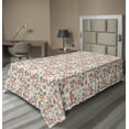 thumbnail image 1 of Ambesonne Floral Flat Sheet, Pastel Spring Flowers Art, Twin Size, Peach Burnt Sienna, 1 of 1