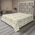 thumbnail image 1 of Floral Flat Sheet, Repetitive Flowers Hand Drawn Sketch Print, Soft Comfortable Top Sheet Decorative Bedding 1 Piece, 6 Sizes, Pale Yellow Multicolor, by Ambesonne, 1 of 1