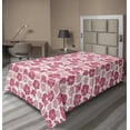 thumbnail image 1 of Floral Flat Sheet, Rhythmic Bouquet of Flowers Pattern Illustration on Pastel Tone Colors, Soft Comfortable Top Sheet Decorative Bedding 1 Piece, 6 Sizes, Pale Eggshell and Blush, by Ambesonne, 1 of 1