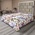 thumbnail image 1 of Ambesonne Floral Flat Bedding Sheet Soft Top Sheet, Pattern of Iris Flowers Art, King, Sage Green and Multicolor, 1 of 1