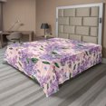 thumbnail image 1 of Floral Flat Sheet, Spring Atmosphere Nature Art Flowers and Bees Pattern Colorful Garden, Soft Comfortable Top Sheet Decorative Bedding 1 Piece, Full Size, Pale Peach Lilac Green, by Ambesonne, 1 of 1
