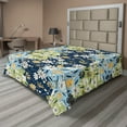 thumbnail image 1 of Ambesonne Floral Flat Bedding Sheet Soft Top Sheet, Spring Flowers Artwork Boho, California King, Avocado Green and Pale Blue, 1 of 1