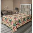 thumbnail image 1 of Ambesonne Floral Flat Bedding Sheet Soft Top Sheet, Vintage Lily Flower Pattern, Twin, Almond Rose Turquoise, 1 of 1