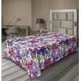 thumbnail image 1 of Ambesonne Floral Flat Bedding Sheet Soft Top Sheet, Vintage Atmosphere Flowers, Twin XL, Lilac Indigo and Magenta, 1 of 1