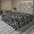 thumbnail image 1 of Ambesonne Floral Flat Sheet, Abstract Art Rose Flowers, Full Size, Charcoal Grey and White, 1 of 1