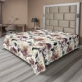 thumbnail image 1 of Ambesonne Floral Flat Bedding Sheet Soft Top Sheet, Watercolor Nature Art Floral, California King, Ivory Dark Mauve, 1 of 1