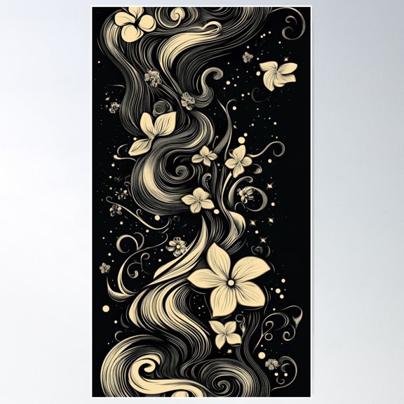 Floral Flow. Poster Wall Art, Modern Wall Decor For Living Room Bedroom, 16x24 UNFRAMED