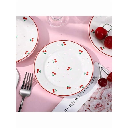 Floral Flower Ceramic Plates Porcelain Salad Serving Plate Vintage Dessert Dishes Tableware