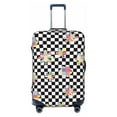 thumbnail image 1 of Floral Flower Checkerboard 90s Y2K Luggage Cover Anti Scratch, Elastic Suitcase Protector Suitcase Covers for Luggage Fits 18-32 Inch Luggage, 1 of 5