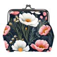 thumbnail image 1 of Floral Flower Coin Purse Kiss Lock Change Purse Vintage Trinkets Pouch, 1 of 7